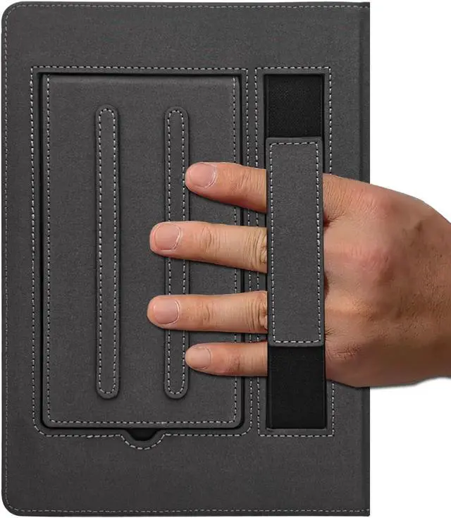 Alt view image 7 of 7 - Hand Strap Case for 10.1" TCL TAB 10 Gen 4 (Model: 8483A) Tablet, PU Leather Bidirectional Multi-Angle Stand Cover with Auto Sleep & Wake/Elastic Pen Holder (Sage Green)