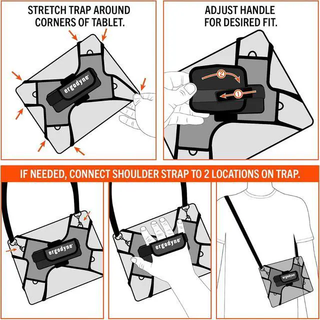 Alt view image 6 of 7 - Squids 5549 Tablet Holder with Detachable Shoulder Strap, Mobile Device Solutions