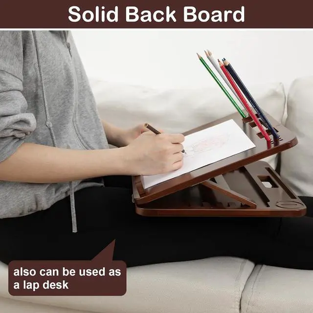 Alt view image 3 of 6 - Bamboo Tabletop Easel, 6-Angle Drawing Board for Desk and Lap