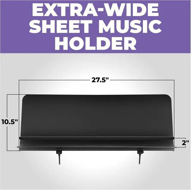 Alt view image 3 of 6 - Sheet Music Stand for Nord Keyboard - Fits All Nord Grand Stages 76/88, Electros C1/C2/C2D, piano, and more - Adjustable, Portable, Heavy-Duty Wide Music Stand for Sheet Music