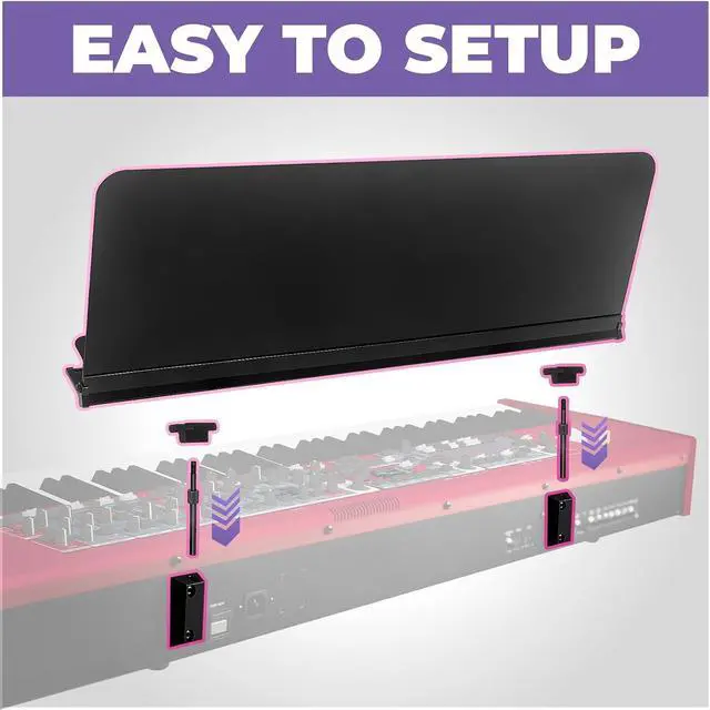 Alt view image 4 of 6 - Sheet Music Stand for Nord Keyboard - Fits All Nord Grand Stages 76/88, Electros C1/C2/C2D, piano, and more - Adjustable, Portable, Heavy-Duty Wide Music Stand for Sheet Music