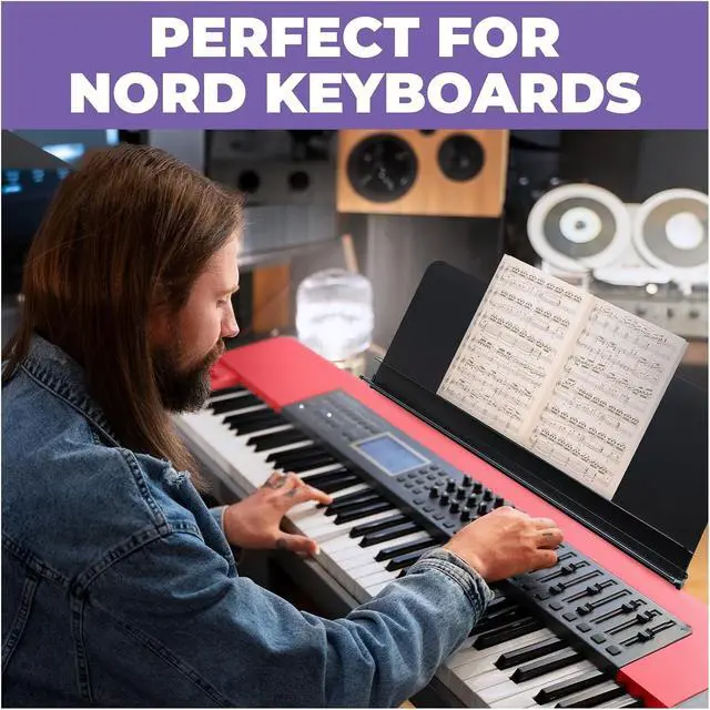 Alt view image 6 of 6 - Sheet Music Stand for Nord Keyboard - Fits All Nord Grand Stages 76/88, Electros C1/C2/C2D, piano, and more - Adjustable, Portable, Heavy-Duty Wide Music Stand for Sheet Music