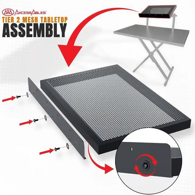 Alt view image 5 of 7 - AxcessAbles Portable Two-Tier DJ Table Stand