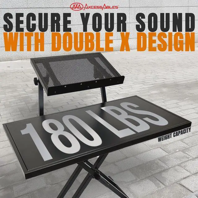 Alt view image 7 of 7 - AxcessAbles Portable Two-Tier DJ Table Stand