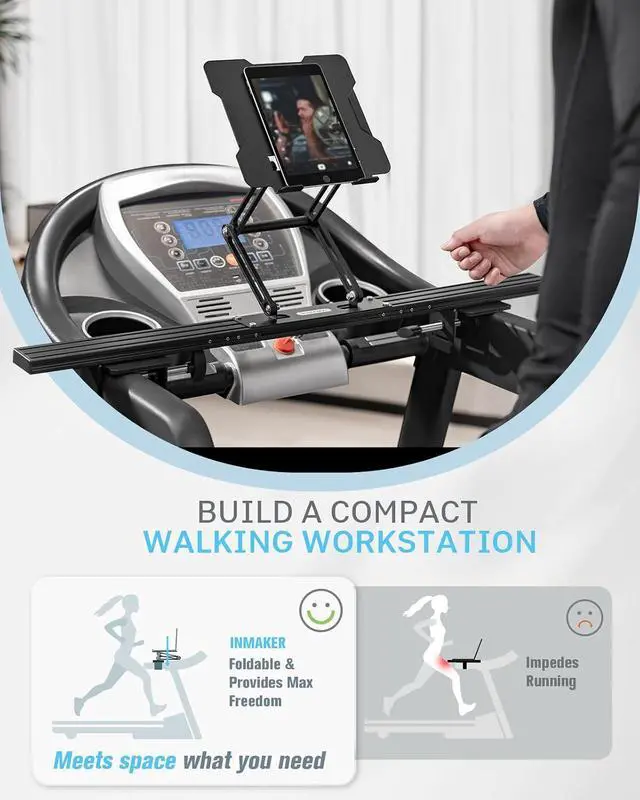 Alt view image 5 of 6 - Treadmill Desk Attachment, Universal Treadmill Laptop Holder Stand