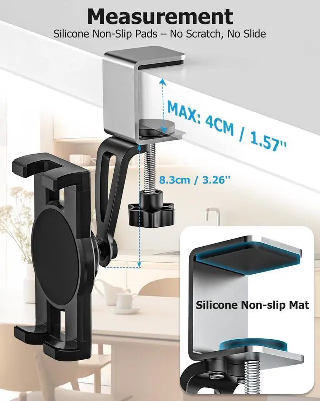 Alt view image 5 of 7 - Kitchen Tablet Holder, Under Cabinet iPad Mount - Easy Install & Sturdy