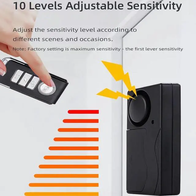 Alt view image 4 of 7 - Wireless Alarm Anti Theft Vibration Door Window Bike Car Alarm