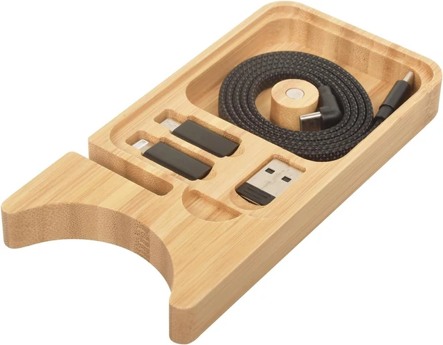 Main image of Multi Charging Adapter Kit with Case USB-C to USB 3.0 OTG, C to Micro/iOS Adapters & 2Ft 60W Charger Cable for iPhone 16/15 Max Pro, Samsung Galaxy S25 Plus (Bamboo)