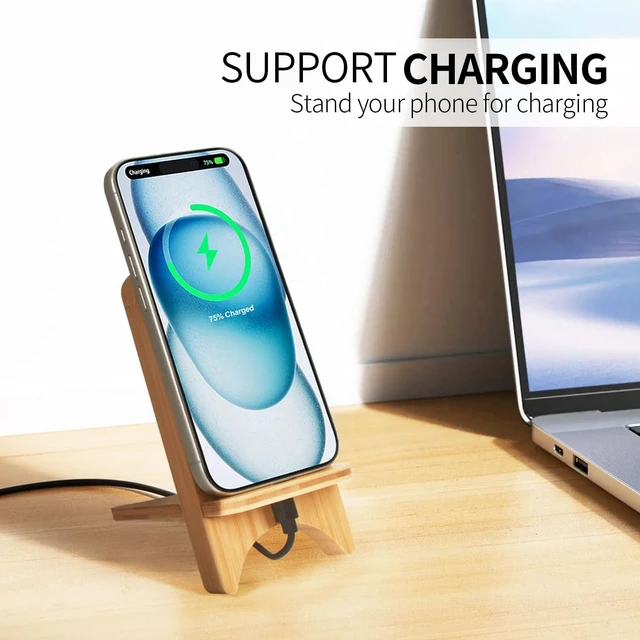 Alt view image 4 of 7 - Multi Charging Adapter Kit with Case USB-C to USB 3.0 OTG, C to Micro/iOS Adapters & 2Ft 60W Charger Cable for iPhone 16/15 Max Pro, Samsung Galaxy S25 Plus (Bamboo)