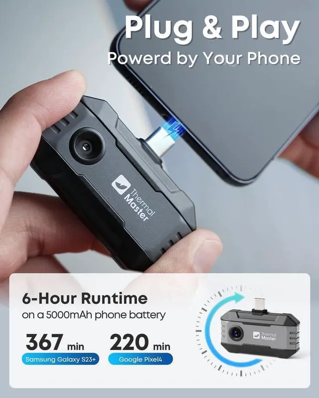 Alt view image 7 of 7 - P1 Thermal Camera for USB-C iOS/Android, 320x240 Resolution