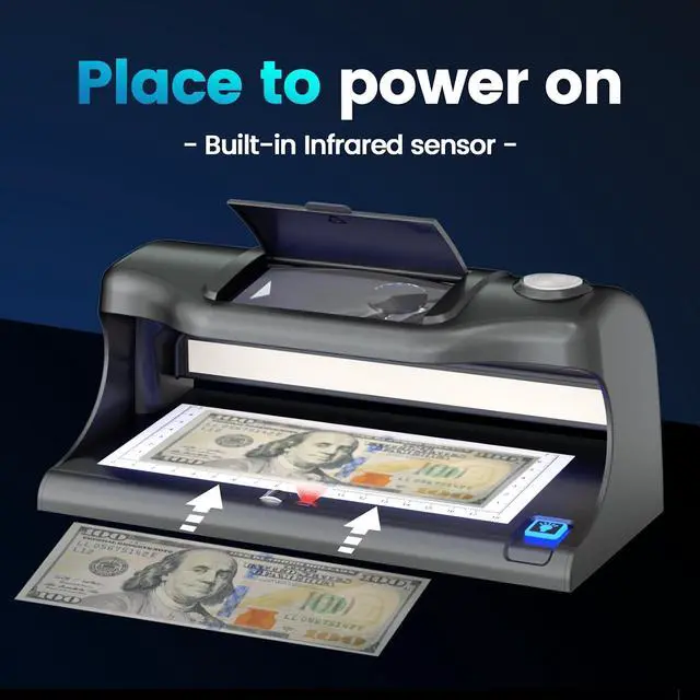 Alt view image 5 of 7 - AL-18 Counterfeit Bill Detector with Dual LED UV Light, 4 Easy Tests of Security Strip, Watermark, Ink, Magnifying, Counterfeit Money Detector Machine, Money Checker of All Currency & Cards