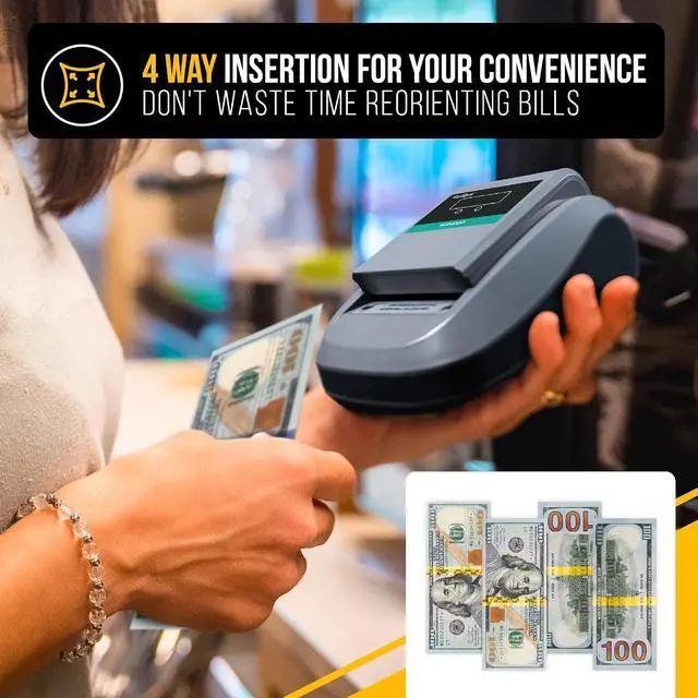 Alt view image 2 of 7 - KCD-1000 4-Way Orientation Portable Fake Currency Reader and Counterfeit Bill Detector with UM, Magnetic, Infrared Counterfeit Money Detector, Easy Pass/Fail Indicator (KCD-1000)