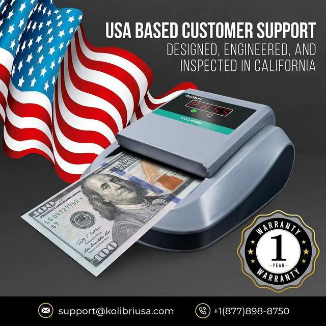 Alt view image 5 of 7 - KCD-1000 4-Way Orientation Portable Fake Currency Reader and Counterfeit Bill Detector with UM, Magnetic, Infrared Counterfeit Money Detector, Easy Pass/Fail Indicator (KCD-1000)