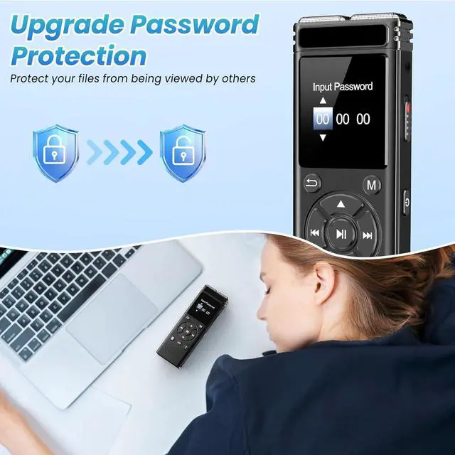 Alt view image 5 of 7 - 136GB Digital Voice Recorder with Playback,9775 Hours Audio Record