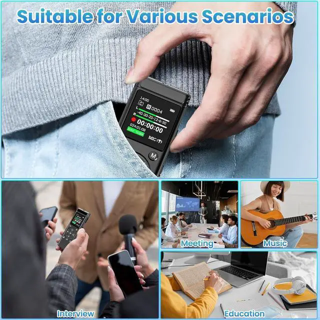 Alt view image 7 of 7 - 136GB Digital Voice Recorder with Playback,9775 Hours Audio Record