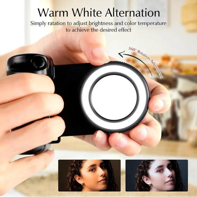 Alt view image 2 of 7 - Magnetic Selfie Ring Light, Rechargeable LED Fill Light with a Mirror for iPhone, Wireless Bluetooth Remote Control for Video Vlog Photo Shooting Acccessory Compatible with Magsafe