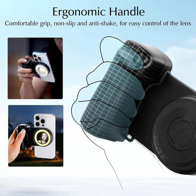 Alt view image 5 of 7 - Magnetic Selfie Ring Light, Rechargeable LED Fill Light with a Mirror for iPhone, Wireless Bluetooth Remote Control for Video Vlog Photo Shooting Acccessory Compatible with Magsafe