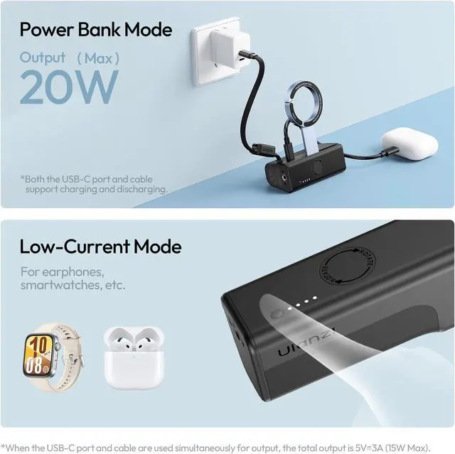 Alt view image 5 of 7 - MG13 Magnetic Phone Grip Power Bank 5000mAh Desktop Stand