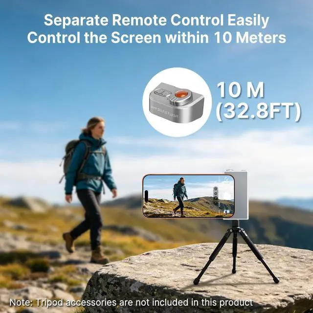 Alt view image 7 of 7 - Phone Selfie Grip with Light+Flash, Magnetic Phone Camera Grip with Detachable Shutter Remote, Adjustable LED Magnetic Selfie Light for Selfies/Photography/TikTok/Creators/Video