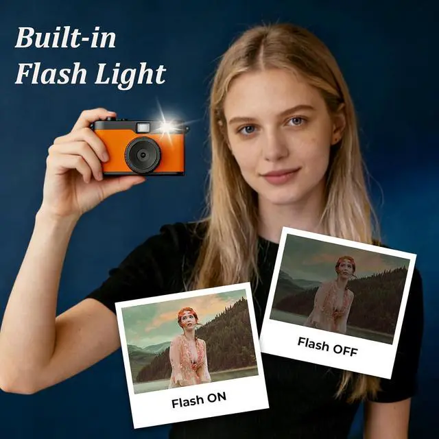 Alt view image 6 of 7 - Vintage Digital Camera, Reusable 12MP Screen Free Retro Digital Camera