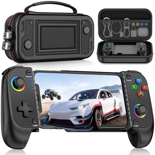 Main image of Wireless Mobile Game Controller for iPhone & Android - Hall Effect Joystick, Bluetooth 5.0 - Compatible with Xbox Game Pass, iOS - Includes Travel Case