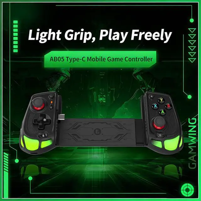 Alt view image 2 of 7 - Phone controller for Android and iPhone15+ (USB-C) Plug & Play, Hall Effect Joystick, Turbo, 4 mapping keys, RBG hollow design, Mobile Gaming Controller-Play Genshin Impact & Call Of Duty