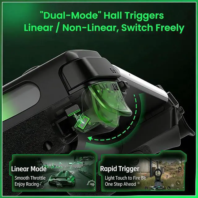 Alt view image 5 of 7 - Phone controller for Android and iPhone15+ (USB-C) Plug & Play, Hall Effect Joystick, Turbo, 4 mapping keys, RBG hollow design, Mobile Gaming Controller-Play Genshin Impact & Call Of Duty