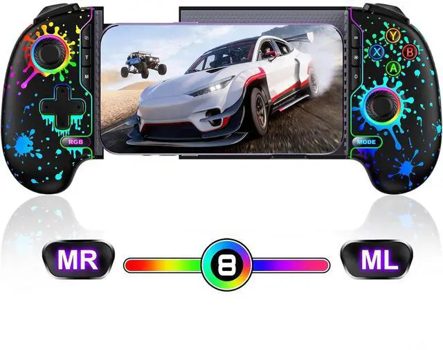 Main image of Mobile Wireless Phone Controller for iphone/Android with Hall Joystick, Mobile Game Controller with Phone Case Support