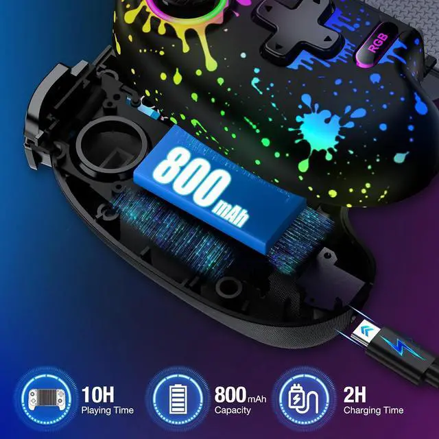 Alt view image 3 of 6 - Mobile Wireless Phone Controller for iphone/Android with Hall Joystick, Mobile Game Controller with Phone Case Support