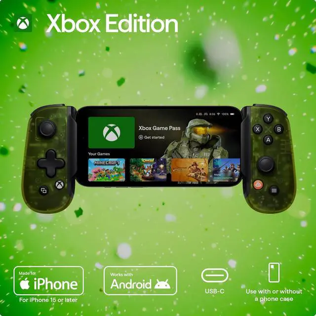 Alt view image 3 of 7 - One Mobile Gaming Controller, Xbox Edition, USB-C