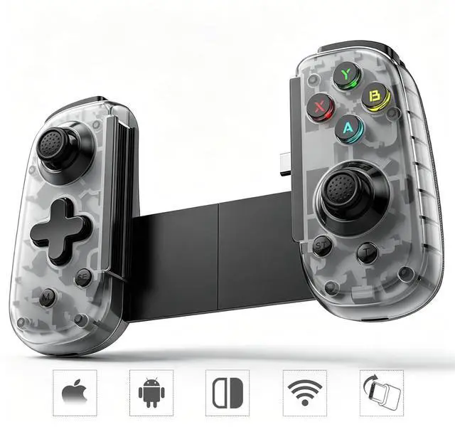 Main image of Mobile Game Controller with USB-C Plug & Play, Wireless & Wired Gamepad for iPhone/Android & Switch with Hall Effect Joysticks/Dual Vibration/Turbo, Supports Cloud Gaming & Streaming (Black)