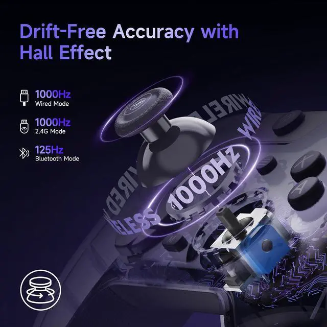 Alt view image 7 of 7 - X05Pro Wireless Gaming Controller for PC, Switch, Android/iOS