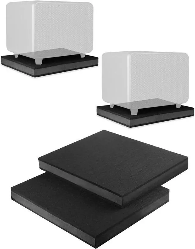 Main image of 2-Pack for 8''- 10'' Studio Monitor Noise Isolation Pads Subwoofer Platform Speaker Riser 3-Layer Acoustic Stand Foam Stereo Vibration Isolation Stabilizer Base (15.5'' x 13'')