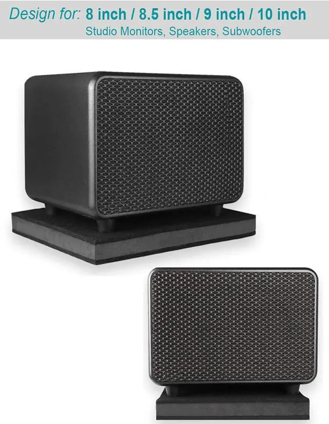 Alt view image 3 of 7 - 2-Pack for 8''- 10'' Studio Monitor Noise Isolation Pads Subwoofer Platform Speaker Riser 3-Layer Acoustic Stand Foam Stereo Vibration Isolation Stabilizer Base (15.5'' x 13'')