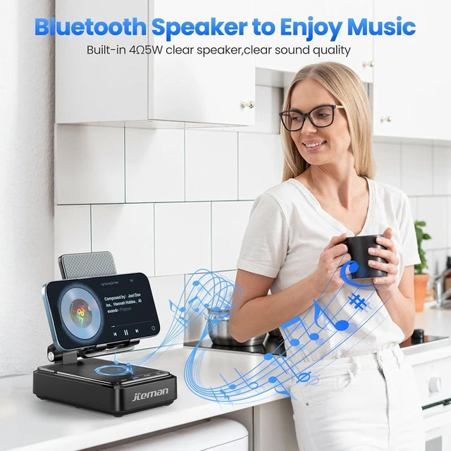Alt view image 3 of 7 - Cell Phone Stand with Wireless Charger & Bluetooth Speaker