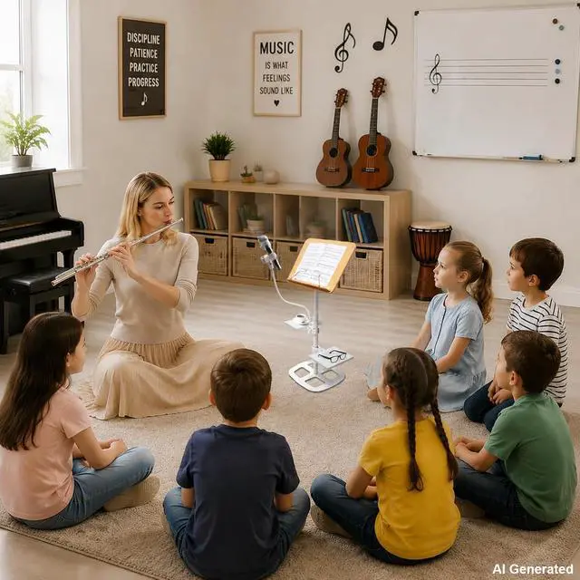 Alt view image 7 of 7 - 3-in-1 Wooden Music Stand, Metal Bracket Book Stand for Reading Podium