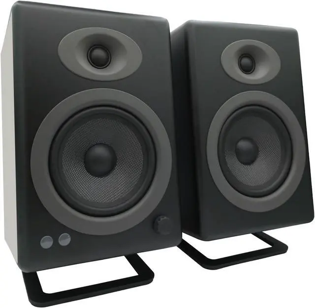 Alt view image 5 of 6 - DS2M Metal Speaker Stands Pair Steel Desktop Speaker Stands