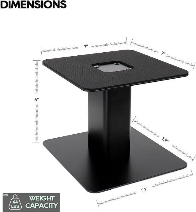 Alt view image 2 of 6 - Tlingt Desktop Speaker Stands Pair, 7"x7" Metal Tray, 6" Tall