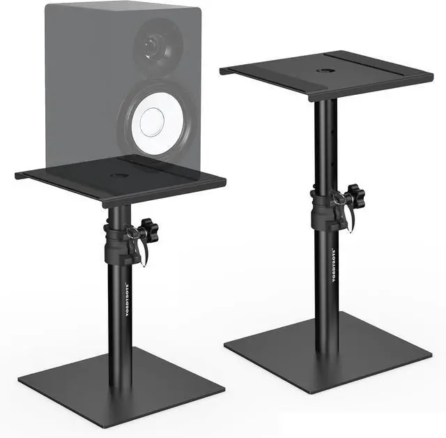Main image of Set of 2 Desktop Studio Monitor Speaker Stands Bookshelf Speaker Stands