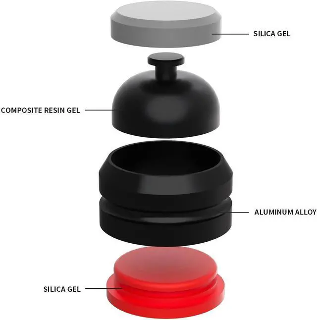 Alt view image 6 of 6 - Audio Speaker Aluminum/Silicone Isolation Feet Turntable Damper Vibration Stopper Stand Absorption Shock Pad for Amplifier Preamp DAC Devices 4Pcs (Gray, 1.73"x1.18")