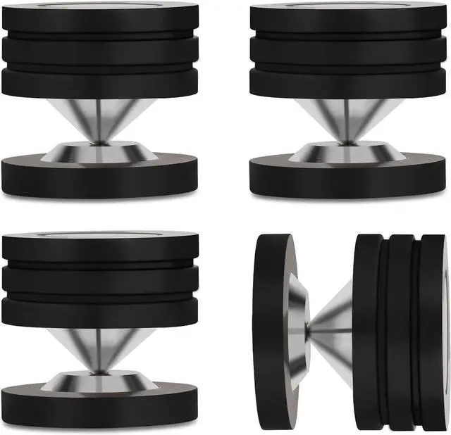 Main image of HiFi Speaker Isolation Feet 49x49mm Speaker Spikes Pads Stainless Steel Audio Feet Speaker Subwoofer Absorber Feet Subwoofer Spikes Pads for Speakers,Subwoofers,CD/DVD Players 4 Set(Black)