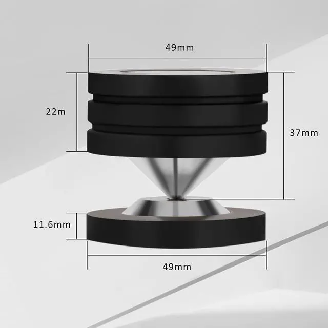 Alt view image 4 of 7 - HiFi Speaker Isolation Feet 49x49mm Speaker Spikes Pads Stainless Steel Audio Feet Speaker Subwoofer Absorber Feet Subwoofer Spikes Pads for Speakers,Subwoofers,CD/DVD Players 4 Set(Black)