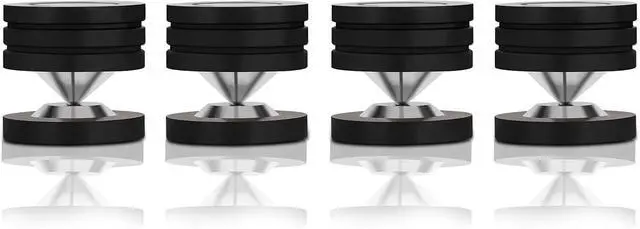 Alt view image 5 of 7 - HiFi Speaker Isolation Feet 49x49mm Speaker Spikes Pads Stainless Steel Audio Feet Speaker Subwoofer Absorber Feet Subwoofer Spikes Pads for Speakers,Subwoofers,CD/DVD Players 4 Set(Black)