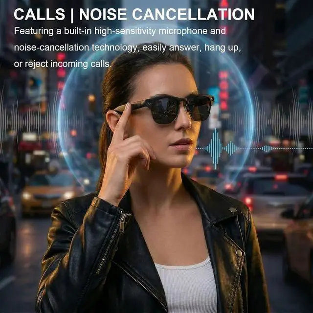 Alt view image 6 of 7 - AI Smart Glasses for Men Women, 4K Camera, Translator, Call & Recorder
