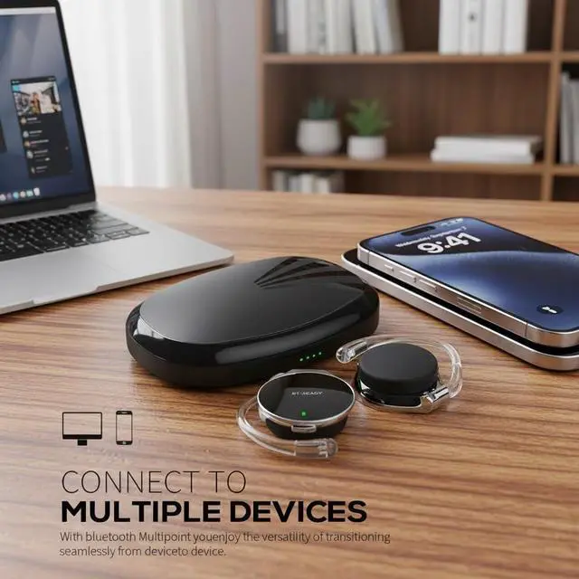Alt view image 6 of 7 - Wireless Open Ear Headphones with Ear Hook, Bluetooth 5.4, Clip-On Design