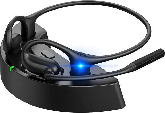 Main image of Open Ear Headphones with Mic, Wireless Headset with Charging Dock