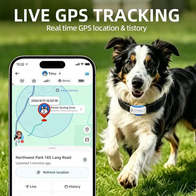 Alt view image 3 of 7 - Smart Dog GPS Tracker (White) - Real-Time Location Finder with Virtual Fence, AI Health Monitor & Waterproof Design for Escape Artists, Medium to Large Dogs (30lbs+), iOS & Android