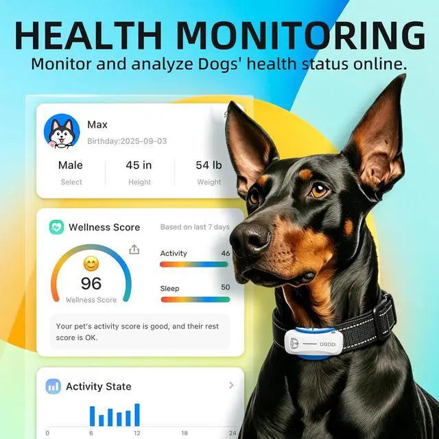 Alt view image 7 of 7 - Smart Dog GPS Tracker (White) - Real-Time Location Finder with Virtual Fence, AI Health Monitor & Waterproof Design for Escape Artists, Medium to Large Dogs (30lbs+), iOS & Android