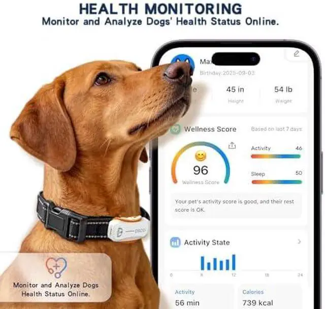 Alt view image 2 of 4 - AI GPS Dog Tracker, Virtual Fence & AI Health Monitor, Waterproof