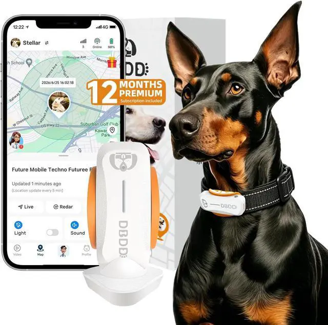 Main image of GPS Dog Tracker, 12-Mo Sub, Real-Time Loc, E-Fence, Health Monitor
